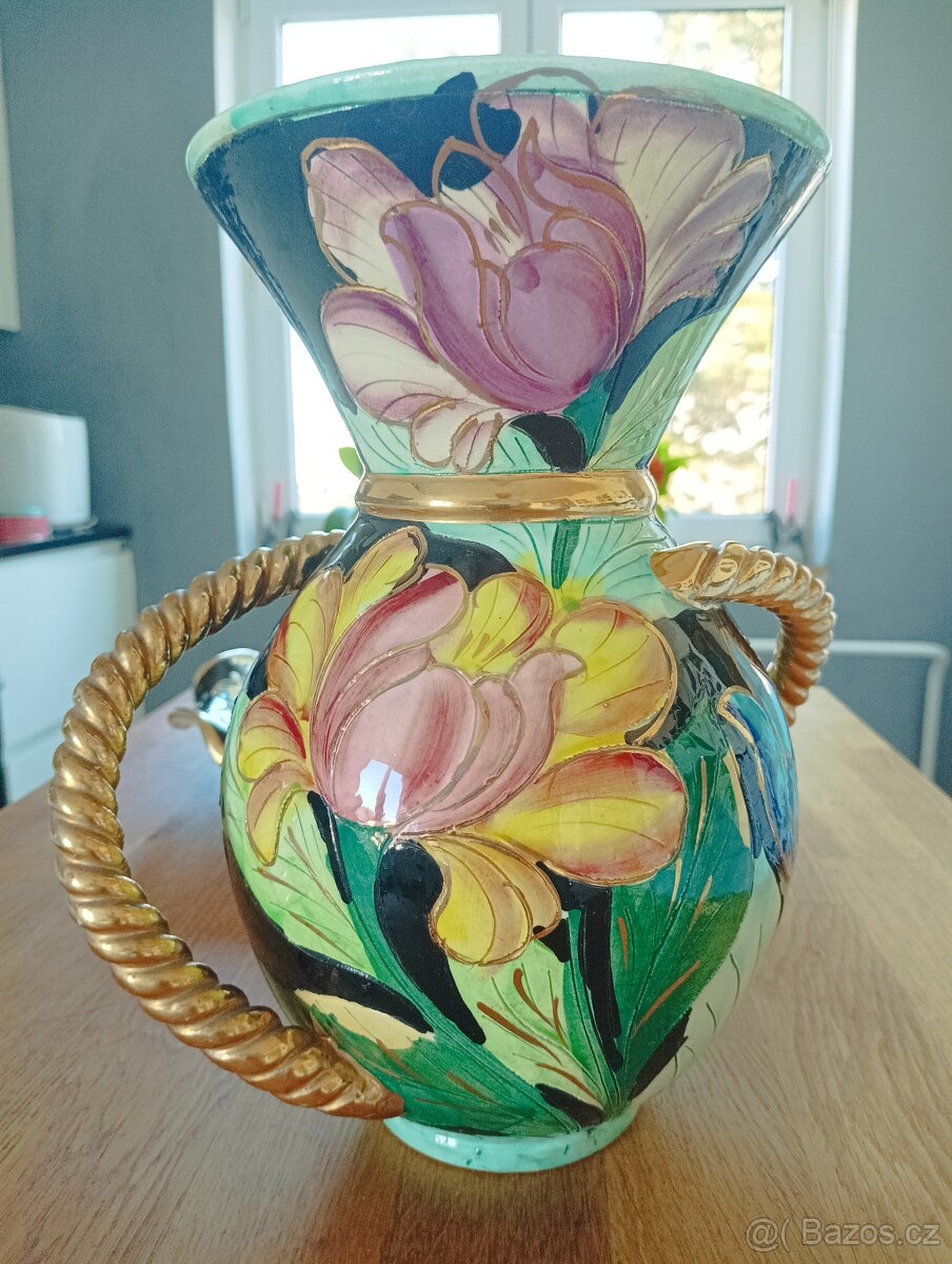 FAJÁNS VÁZA S MÍSOU HÉLÉNE UGO VALLAURIS PROVENCE FRANCE - 5