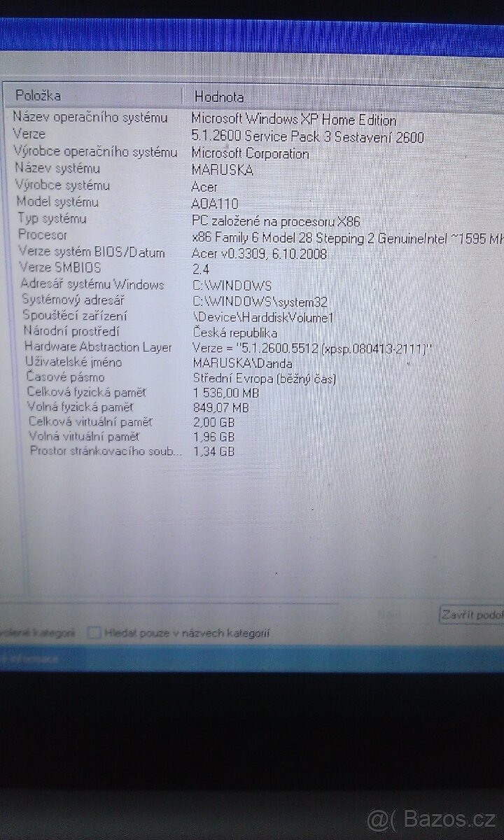 Prodam nebo Vymenim NetBook Acer - 5
