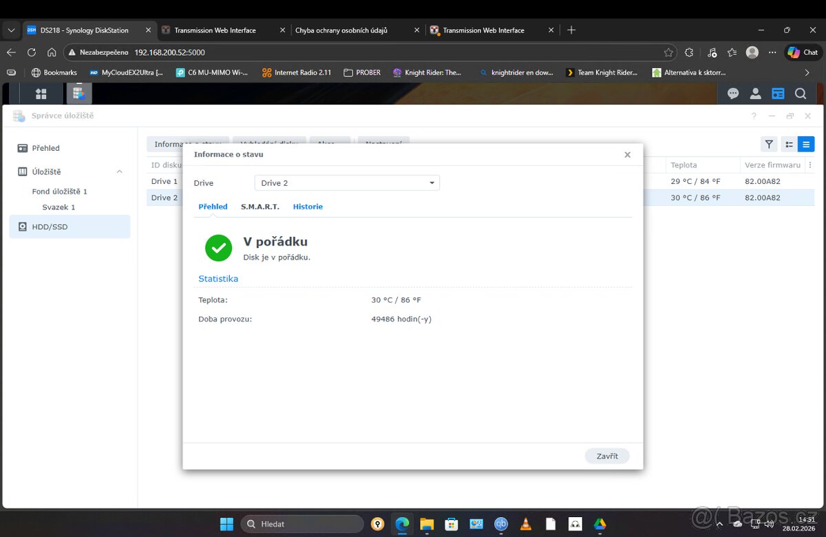SYNOLOGY DS218+ (6GB RAM) + EXPANZE DX513 + 2X 3TB HDD - 5