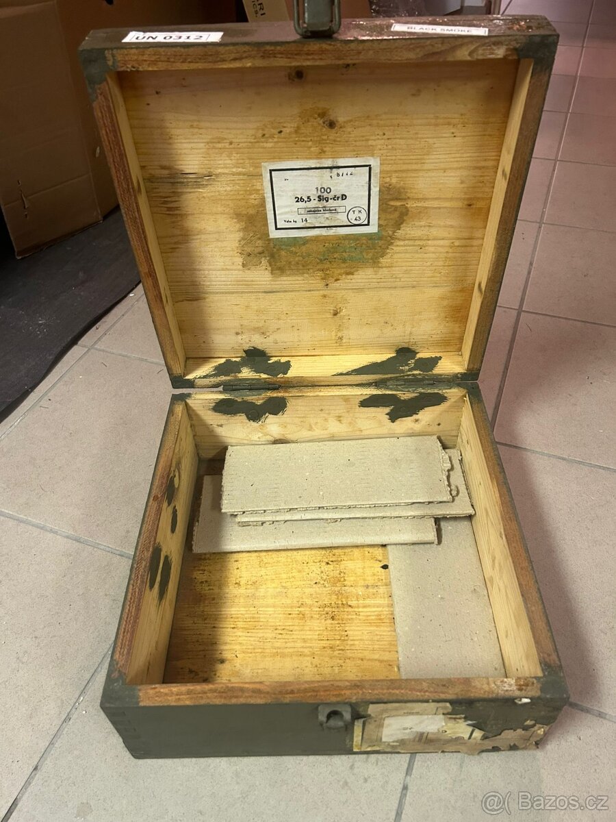 vojenská bedna 3ks ČSLA AČR šrapnely signálky - 5