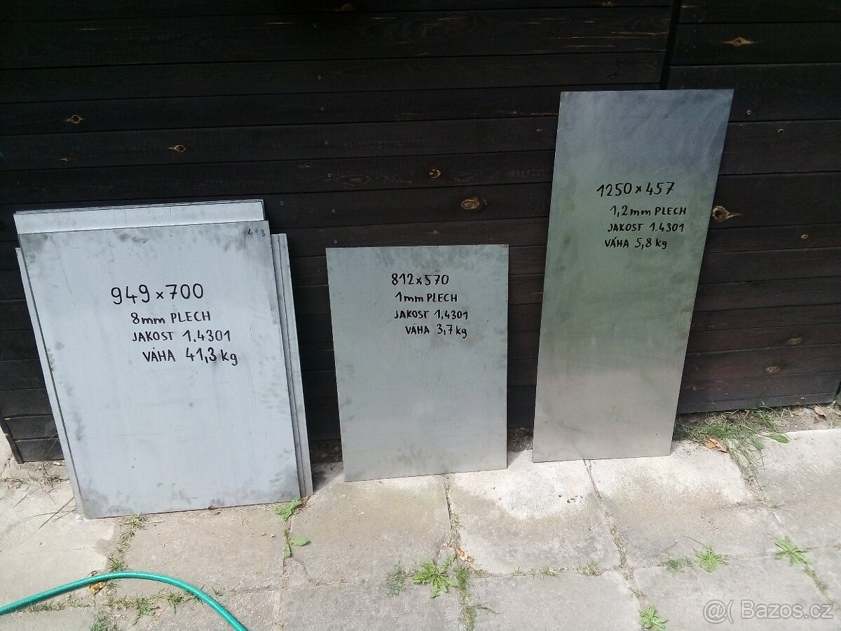 Nerezové INOX plechy 3, 5, 6, 8 mm. Jakost 1.4301 - 5