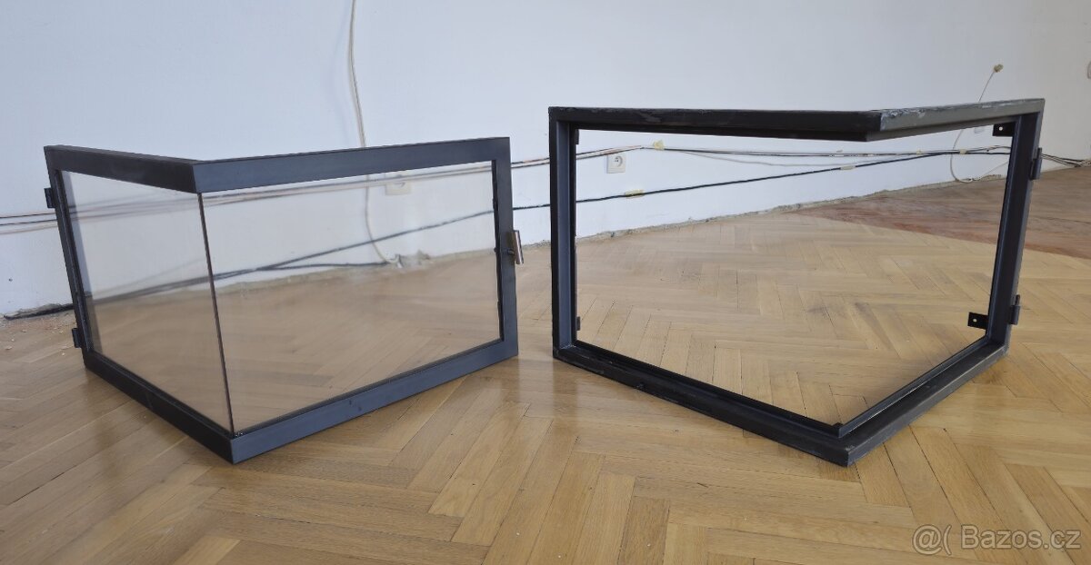 rohová krbová skleněná dvířka - 5