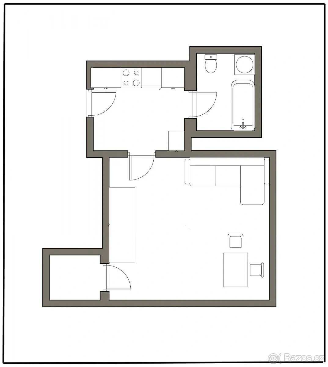 Pronájem bytu 1+kk 31 m² Na lepším, Praha - Nusle - 5