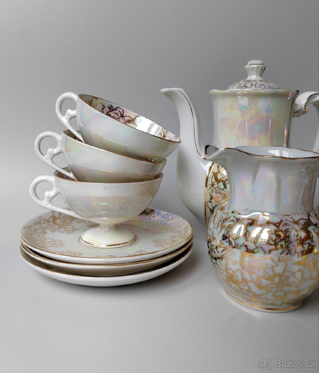 Nádherná porcelánová kávová souprava Oscar Schlegelmilch - 5