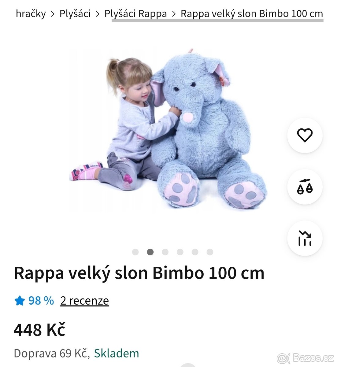 Plyšový slon šedý - 5