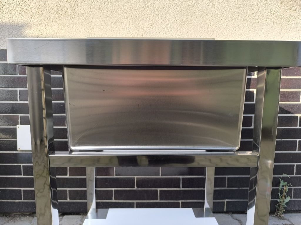 Nerezový dřezový stůl 60x60x85, s policí, šroubovaný - 5