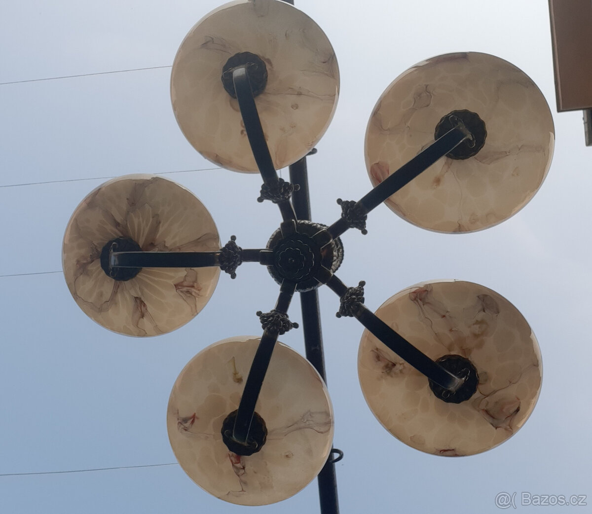 starožitný mosazný lustr - 5