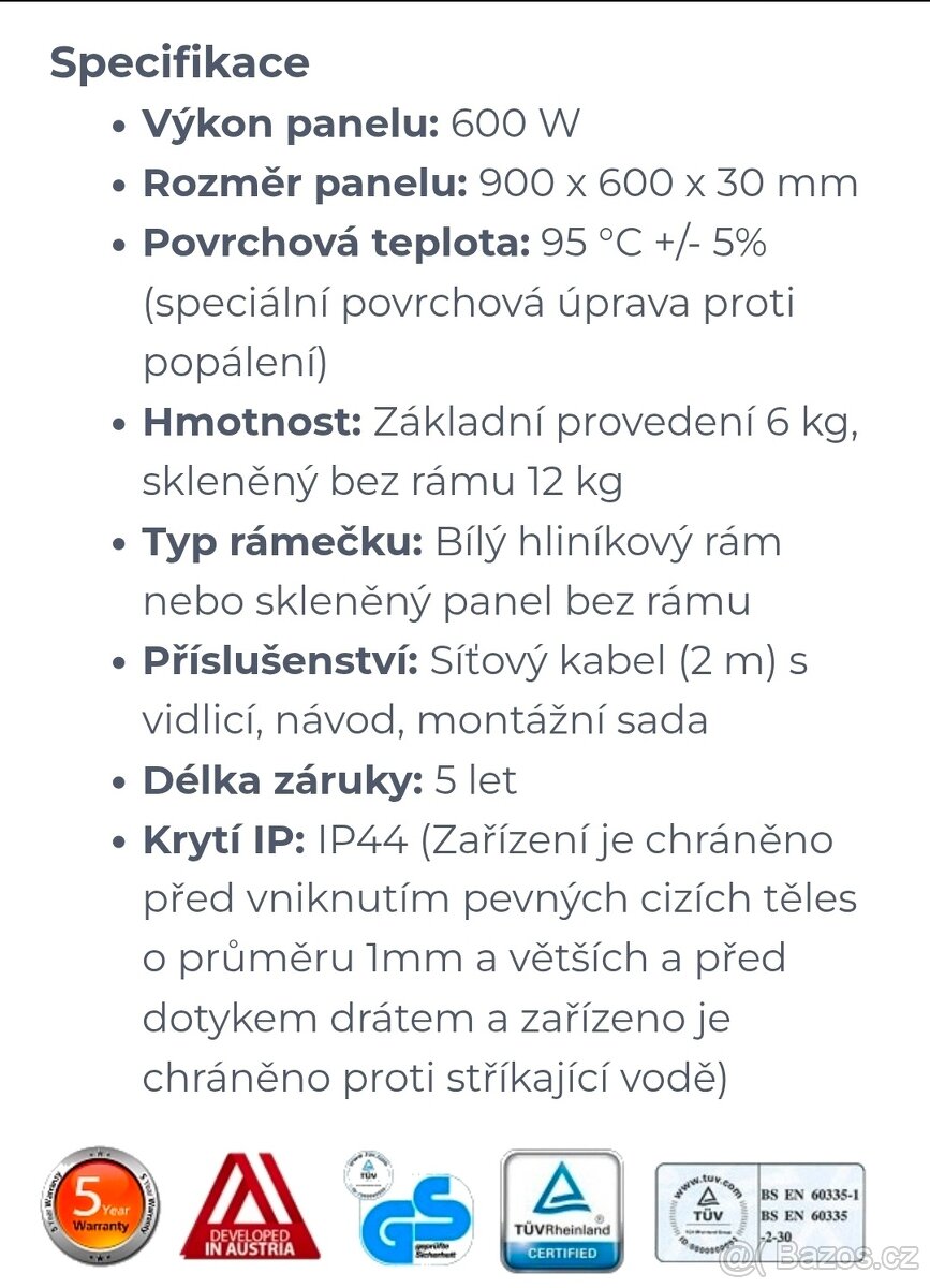 Topný obraz ( infrapanel)600W, 90x60cm - 5