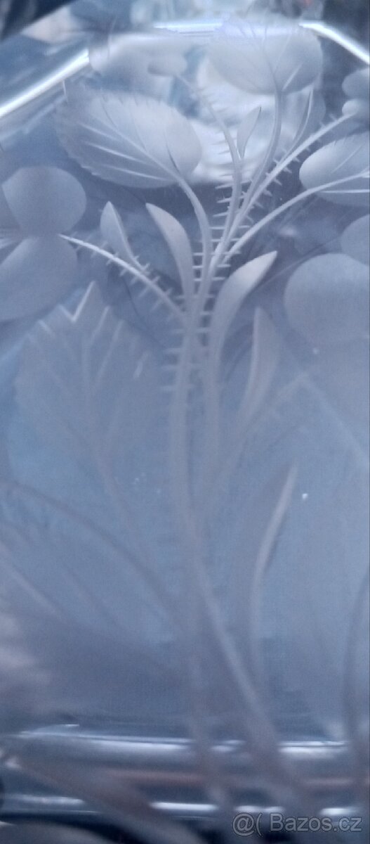 Zdobený set Karafa+panáčky MOSER - 5