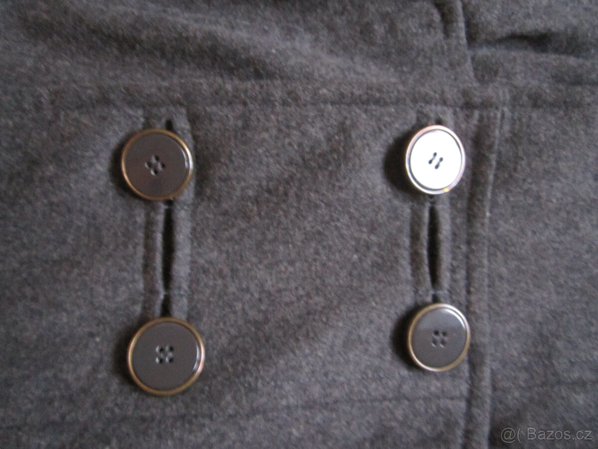 Vlněný tmavě šedý kabát vel. M/L - 5