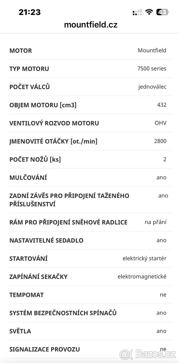 ZAHRADNÍ TRAKTOR MTF 1438 M- SD - 5
