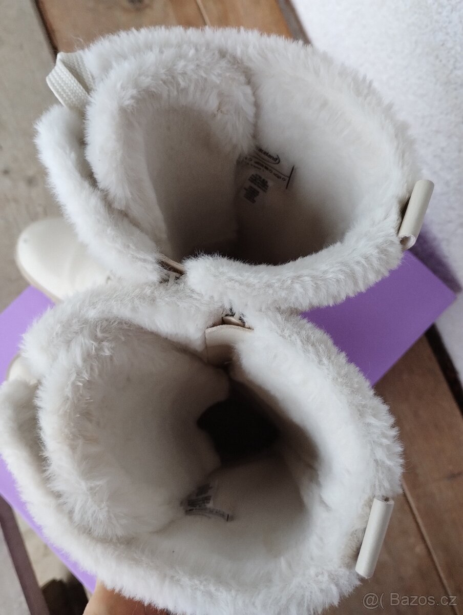 Dámské kozačky krémové, bílé velikost 40 - 5