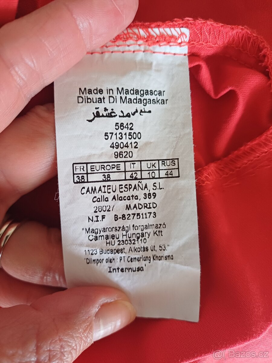 Červené šaty Camaieu vel. 38 - 5