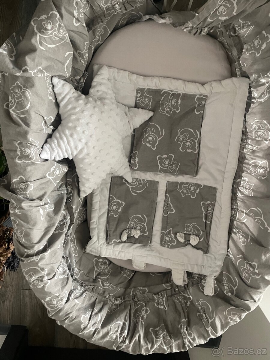 Koš pro miminko + kapsář + prostěradla do košíku - 5