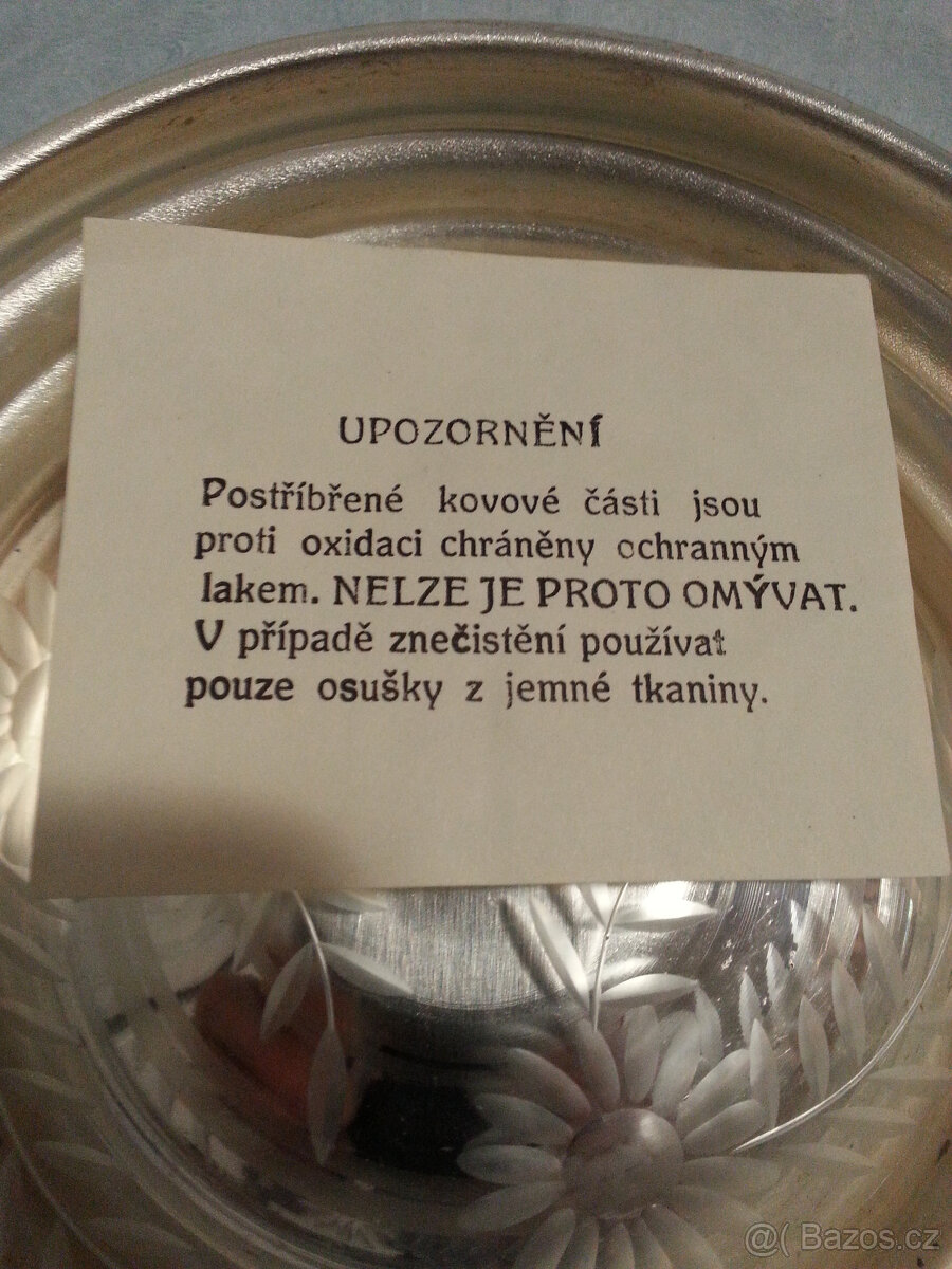 Nástolec skleněný s kovovým podstavcem - 5