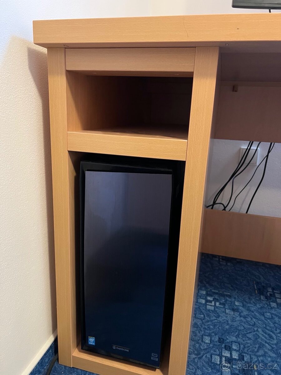 Stůl s prostorem pro počítač, buk - 5