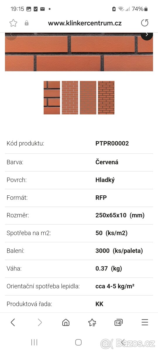 Obkladové fasádní pásky Klinker - červené - 12 m2 nové - 5