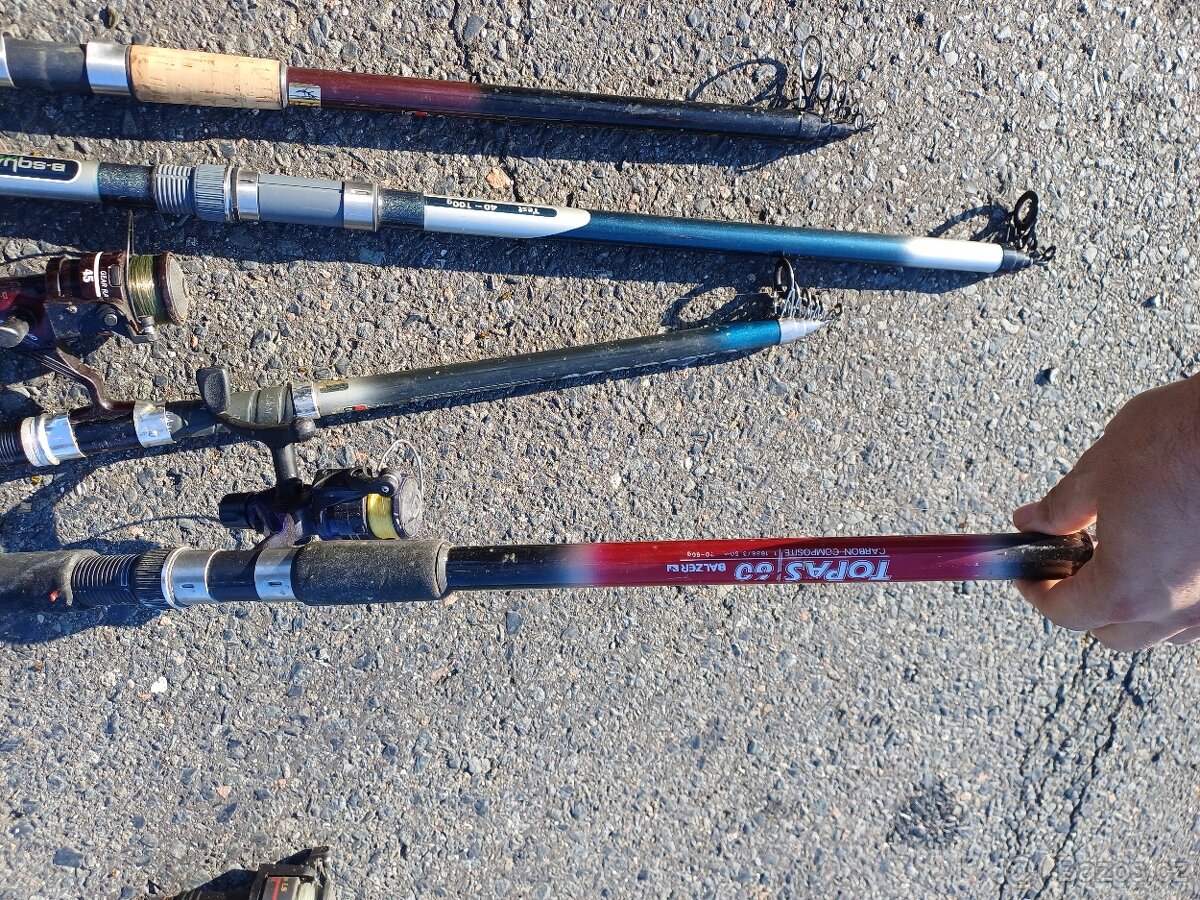 6 rybářských prutů s navijáky - 5