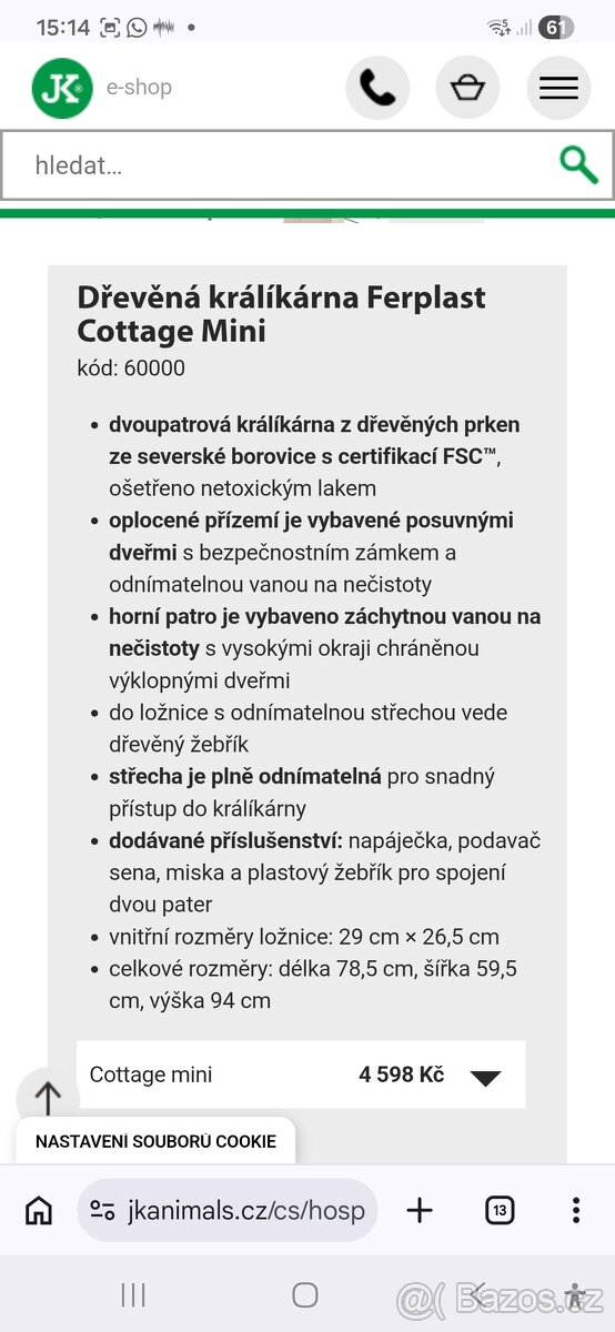 Patrová klec kralík, morče - 5