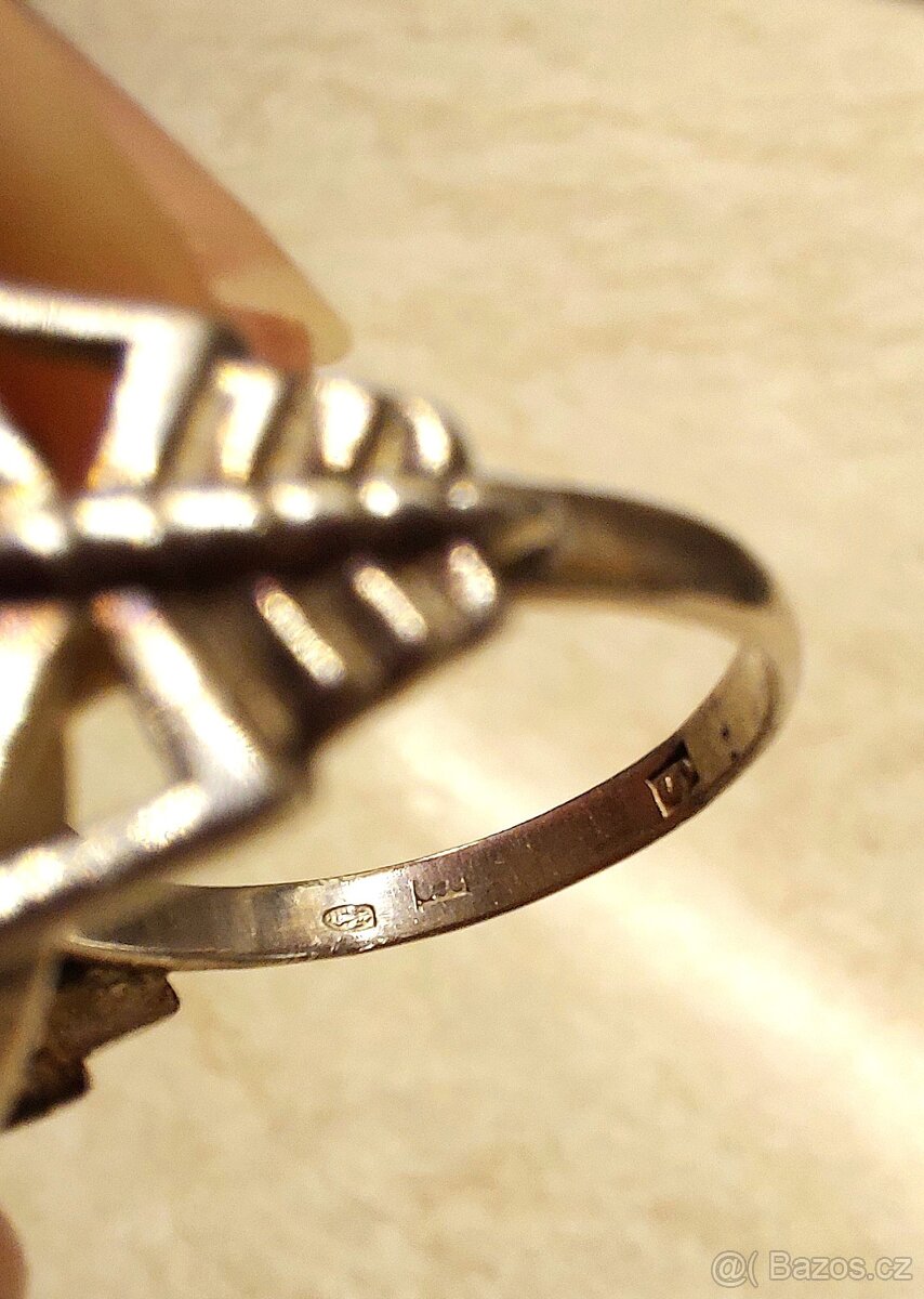 Retro stříbrný prsten - 5