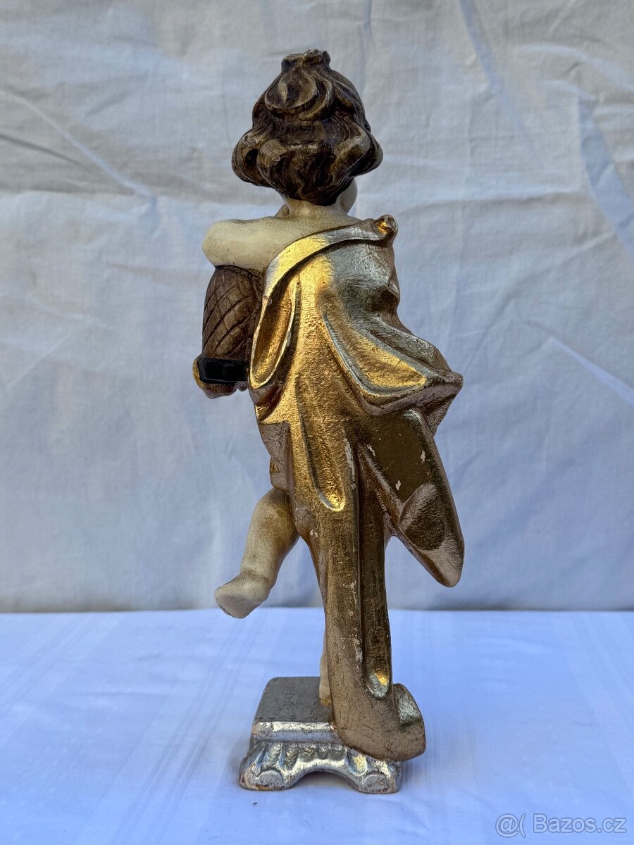 Anděl dřevěná socha v polychromii - 5