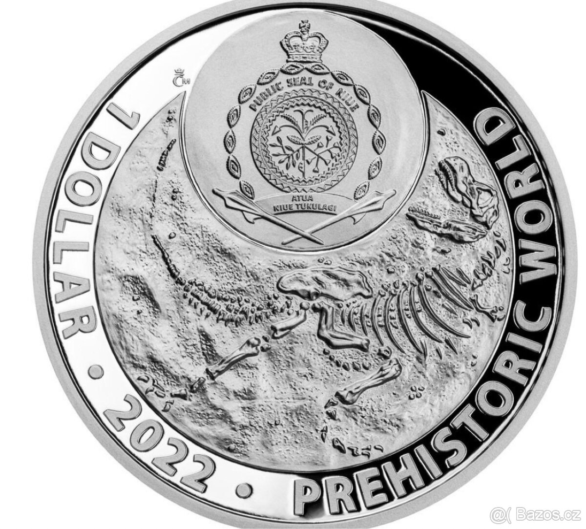 Stříbrná mince Pravěký svět - Pachycephalosaurus proof - 5