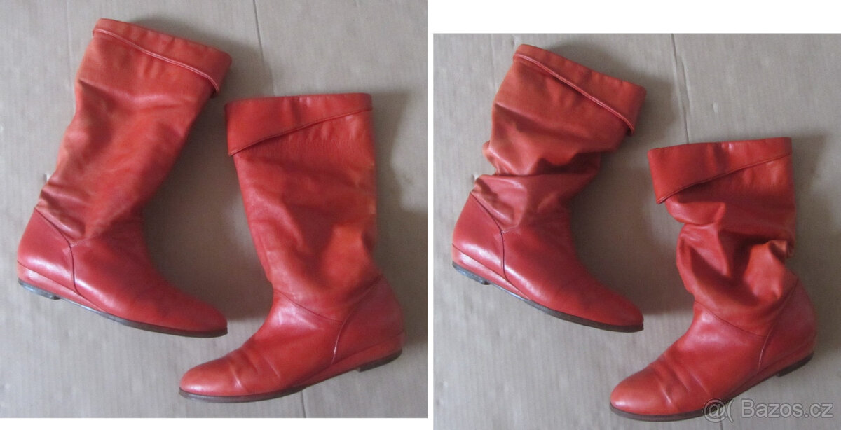 Vintage 80s dámské značkové shrnovací kozačky - 5