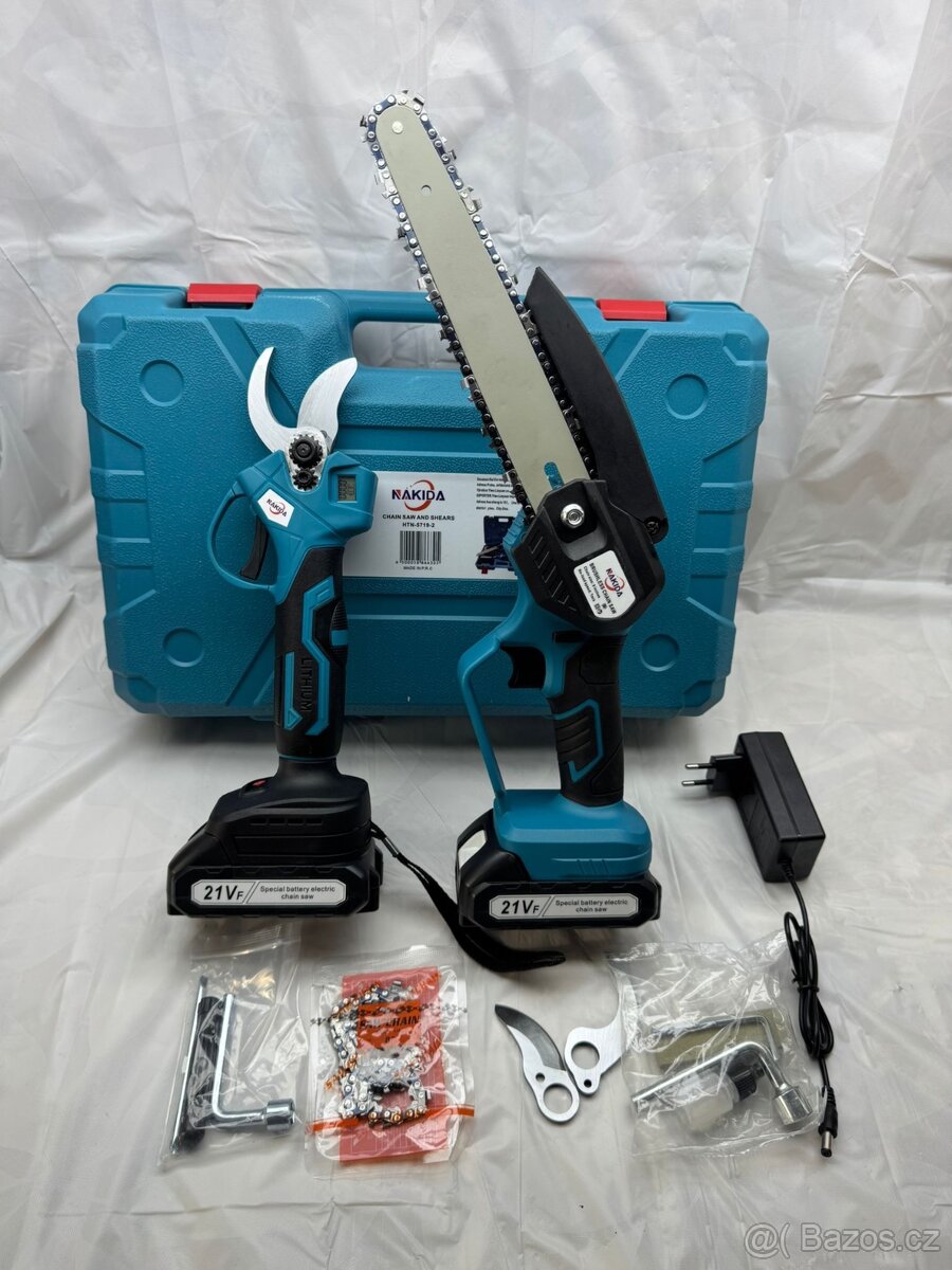 Aku nůžky na větve + Aku pila + 2x baterie SADA - 5