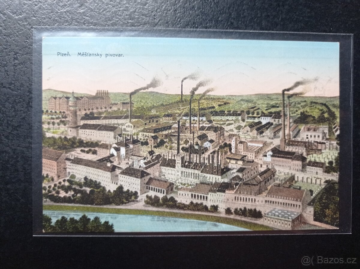 Pohlednice Plzeň pivovar, náměstí Plzeň zastávka - 5