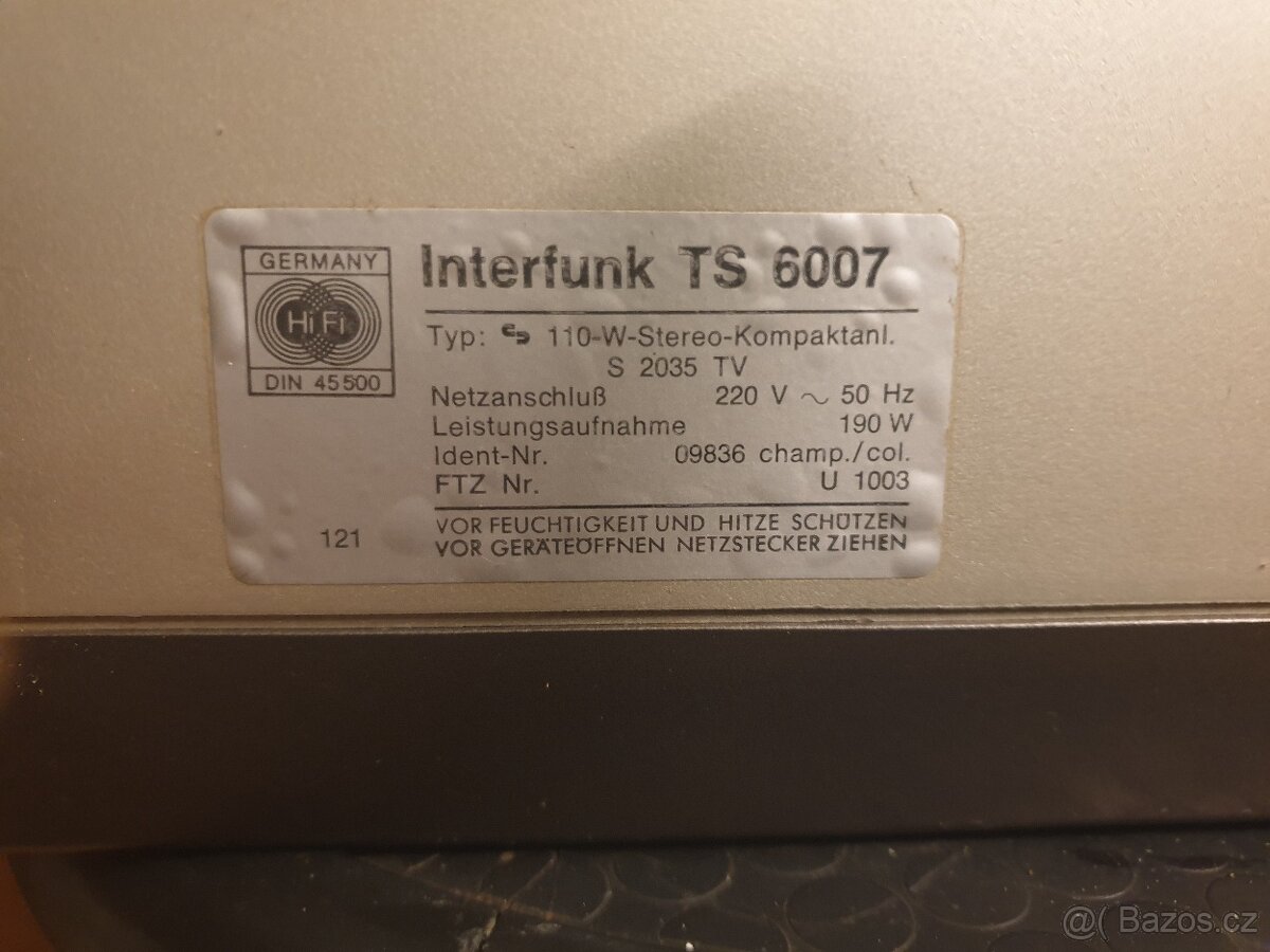 Hifi retro systém interfunk TS 6007 - 5