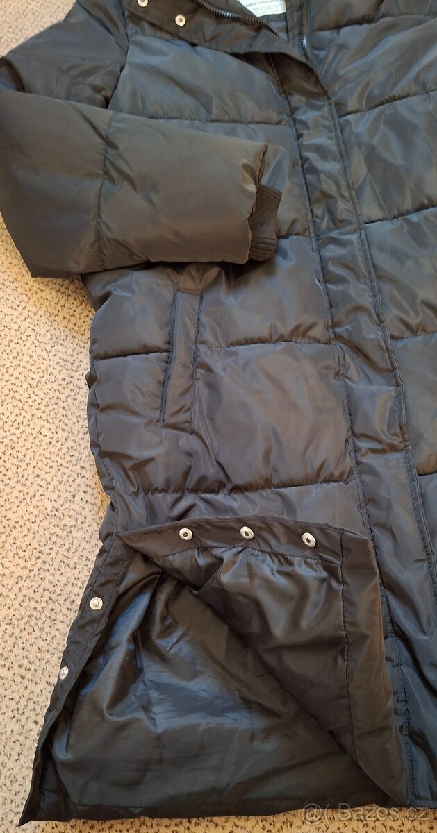 Zimní černý dívčí kabát 170/176 Top stav - 5