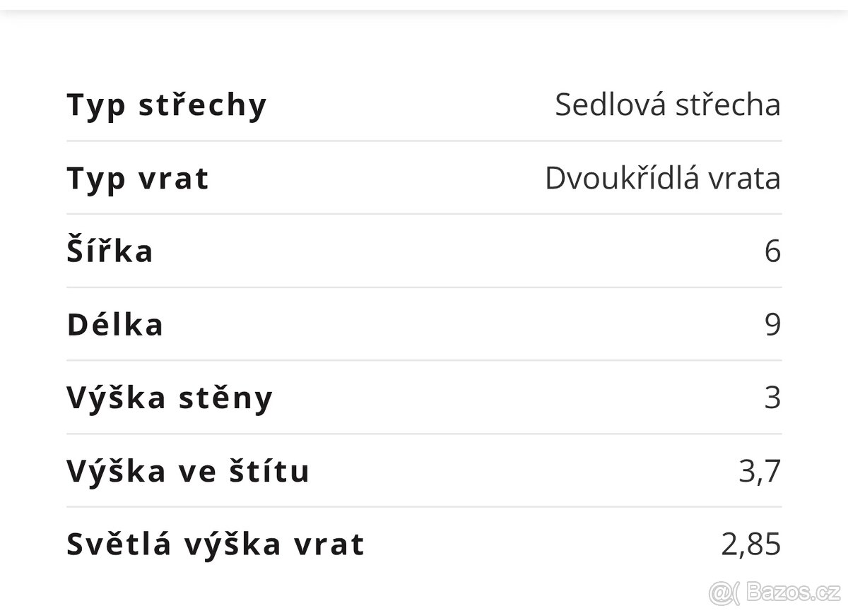 Prodám Garáž pozink 9x6m - 5