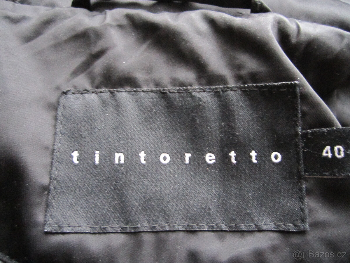 Kvalitní péřový kabát z Itálie, vel. M/38, černý - 5