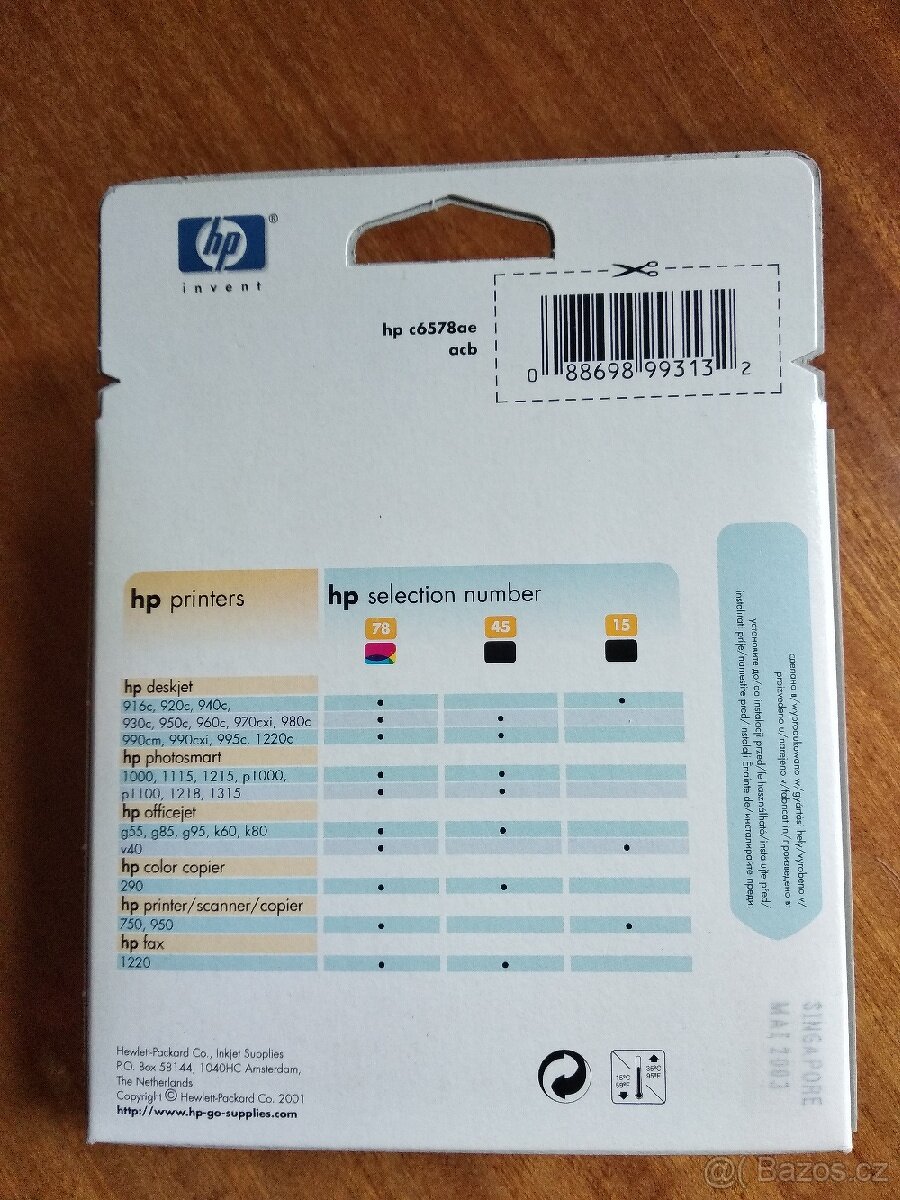 Inkoustová kazeta HP 78 originální nepoužitá dříve vyrobená - 5