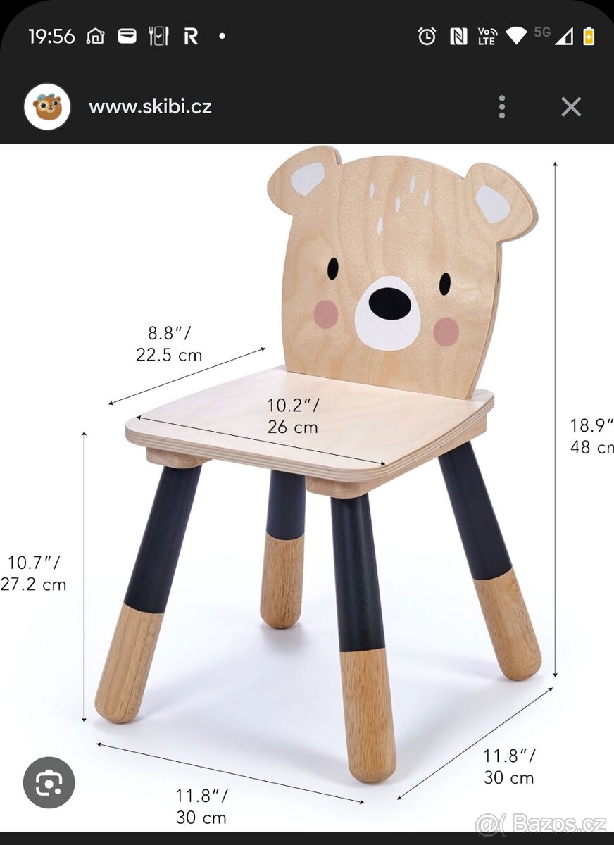 Dětská dřevěná židle Tender Leaf Forest - 5