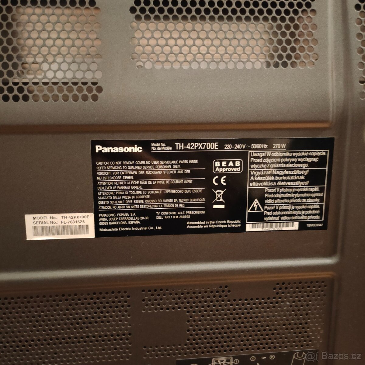 Televize Panasonic VIERA TH-42PX700E + set top box - 5