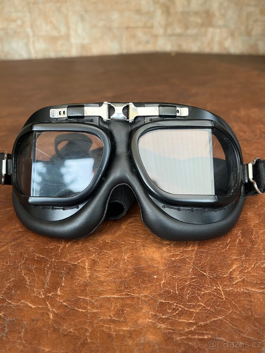 Retro ocelová helma vel L/XL + retro brýle - 5