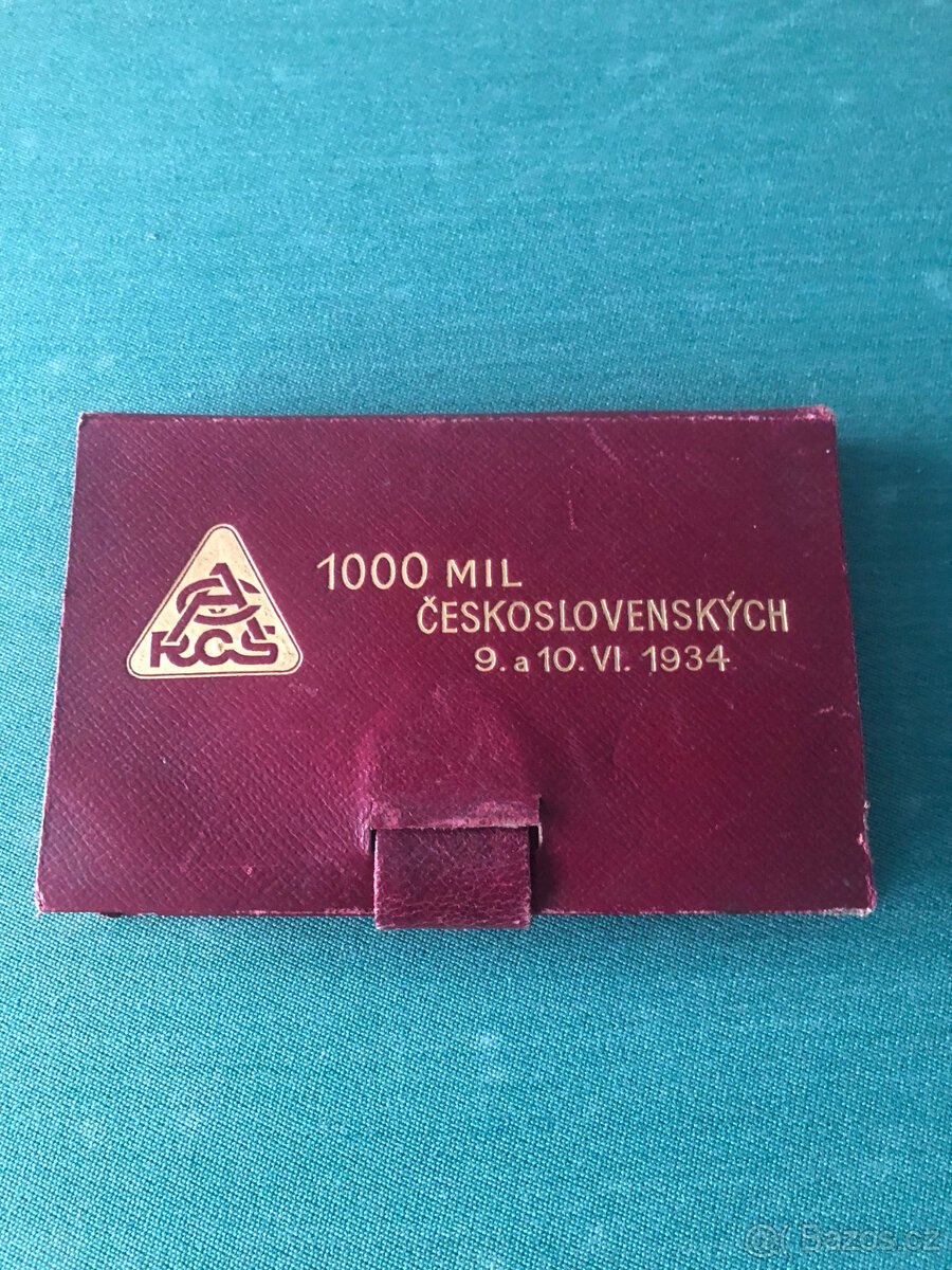 Plaketa 1000 Mil Československých 1934 - 5