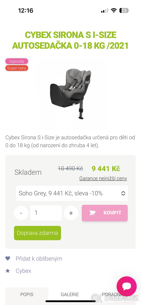 Cybex autosedacka - 5