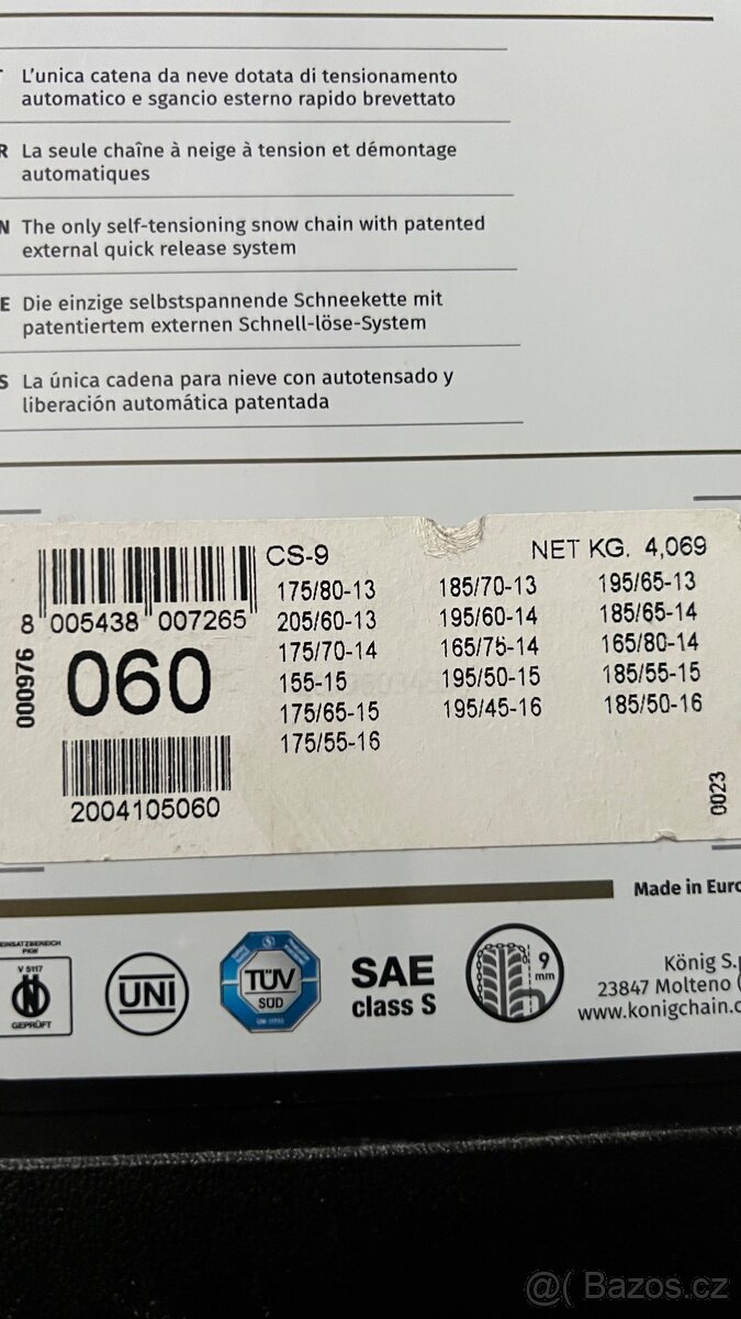 Sněhové řetězy König CS-9 rozměr 60 - 5