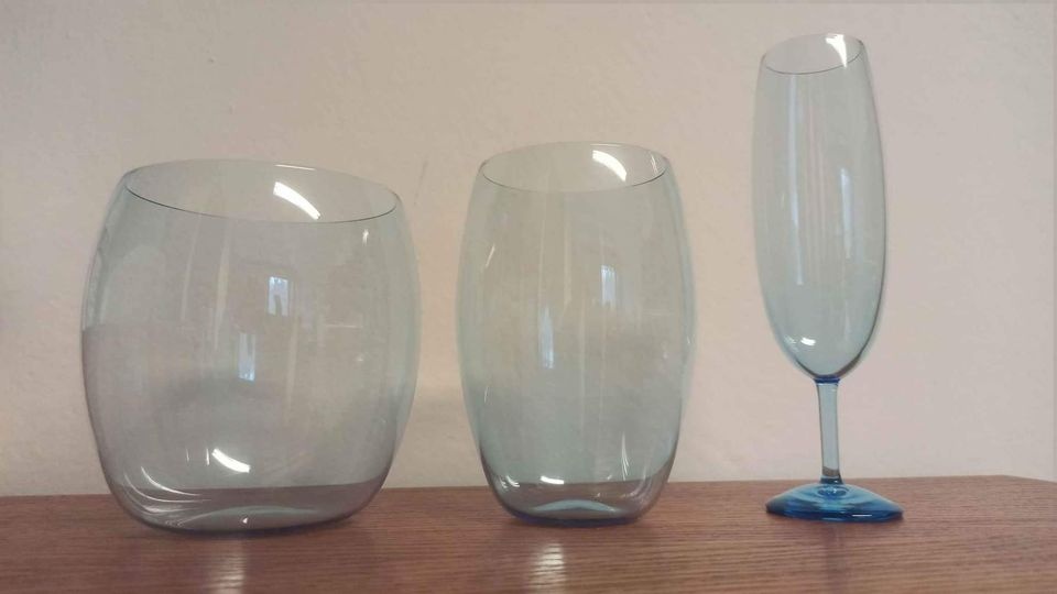 12 sklenic modré sklo české Bohemia Crystal - 5