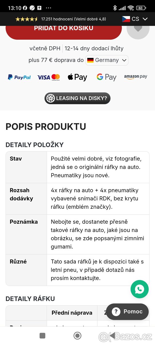 Alu kola mercedes W222 S class 5x112r19 zimní - 5