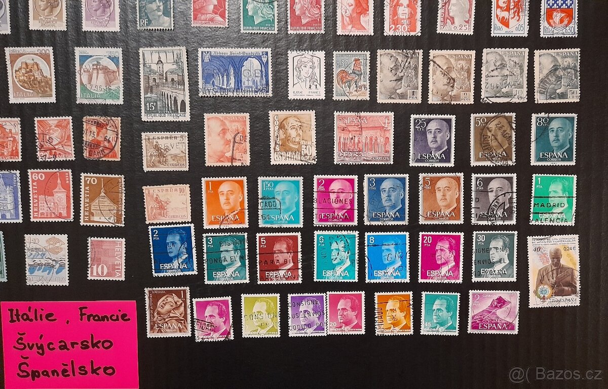 Prodám známky Itálie, Francie, Švýcarsko, Španělsko - 5