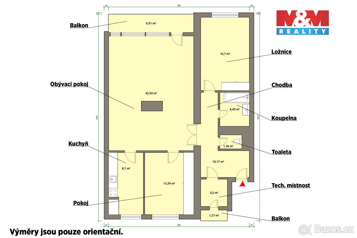 Pronájem bytu 3+1 v Mariánských Lázních, ul. Stavbařů - 5