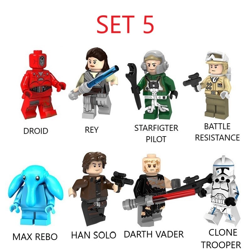 Rôzne figúrky Star Wars 7 (8ks) typ lego - nové - 5