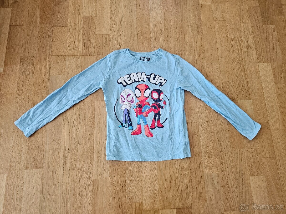 Set triček s dlouhým rukávem, 5x tričko, vel. 128 - 5