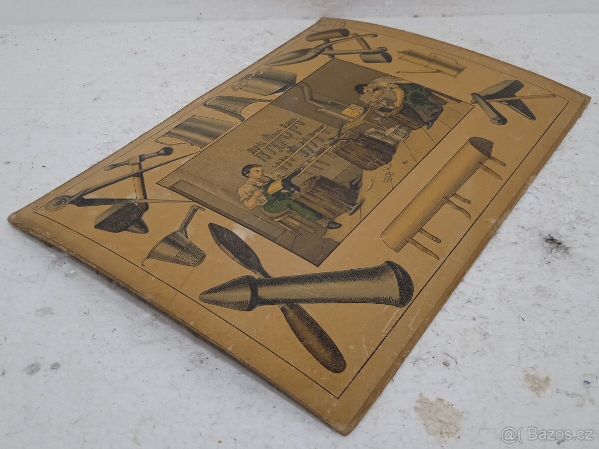 Klempíř - školní pomůcka 1856 - 36,5x26,5cm - 5