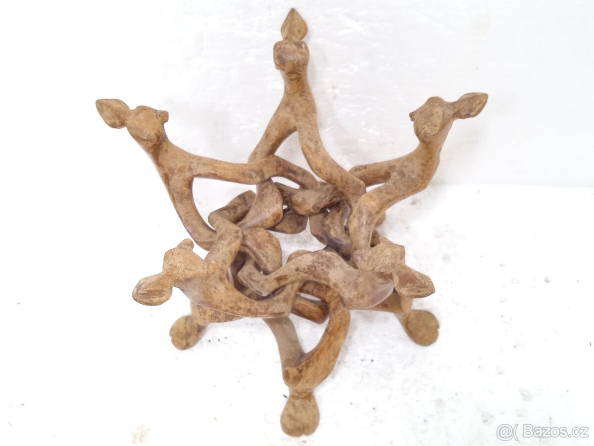 Vyřezávaný stojan na květináč - retro - 5