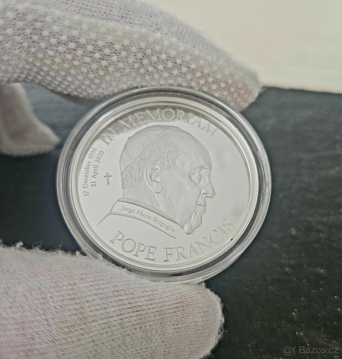 IN MEMORIAM Pápež František 1oz Ag a 0,5g Au mince - 5