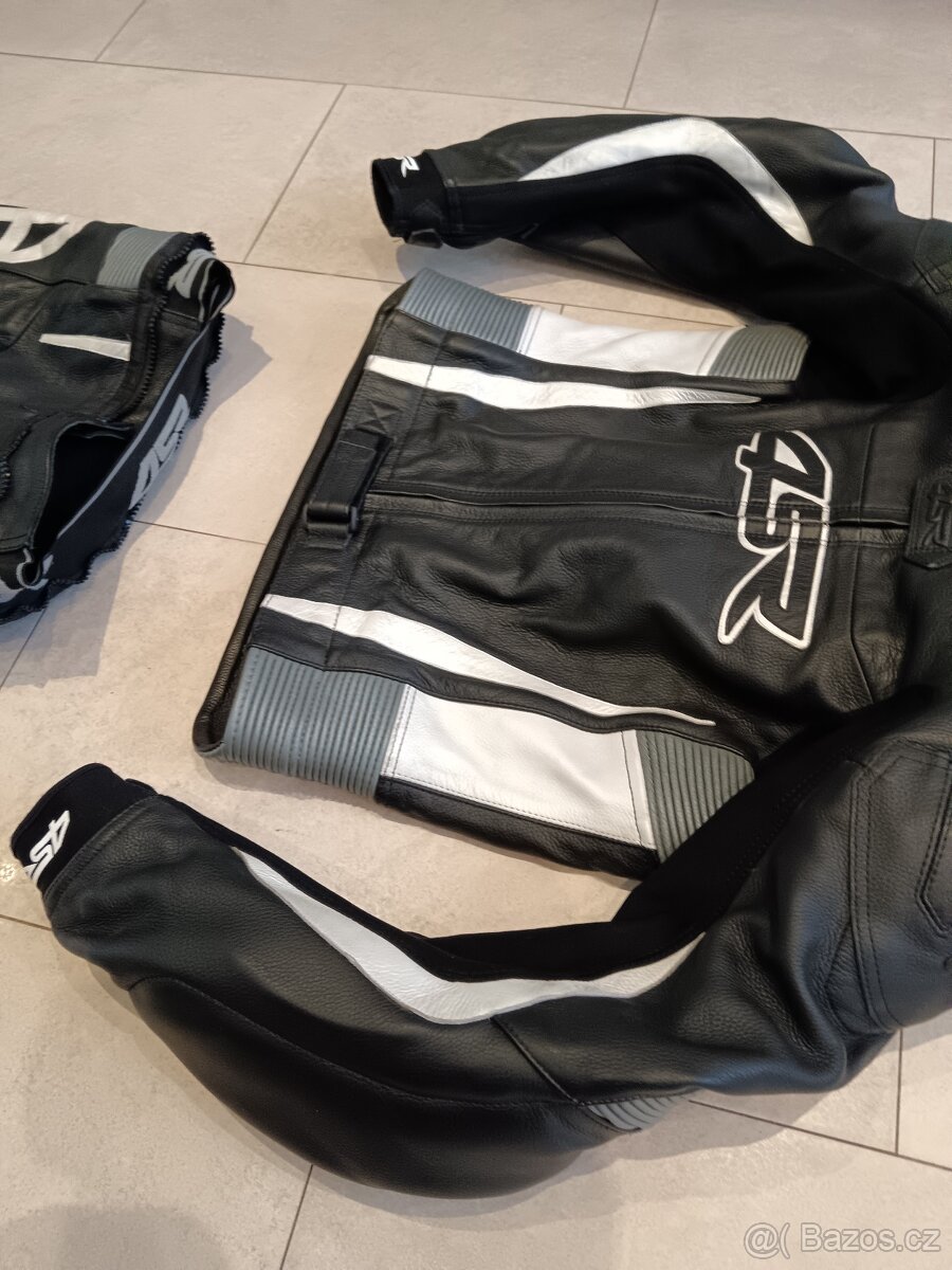 4SR RR Evo 2 Gun Metal-Pánská kožená moto kombinéza - 5